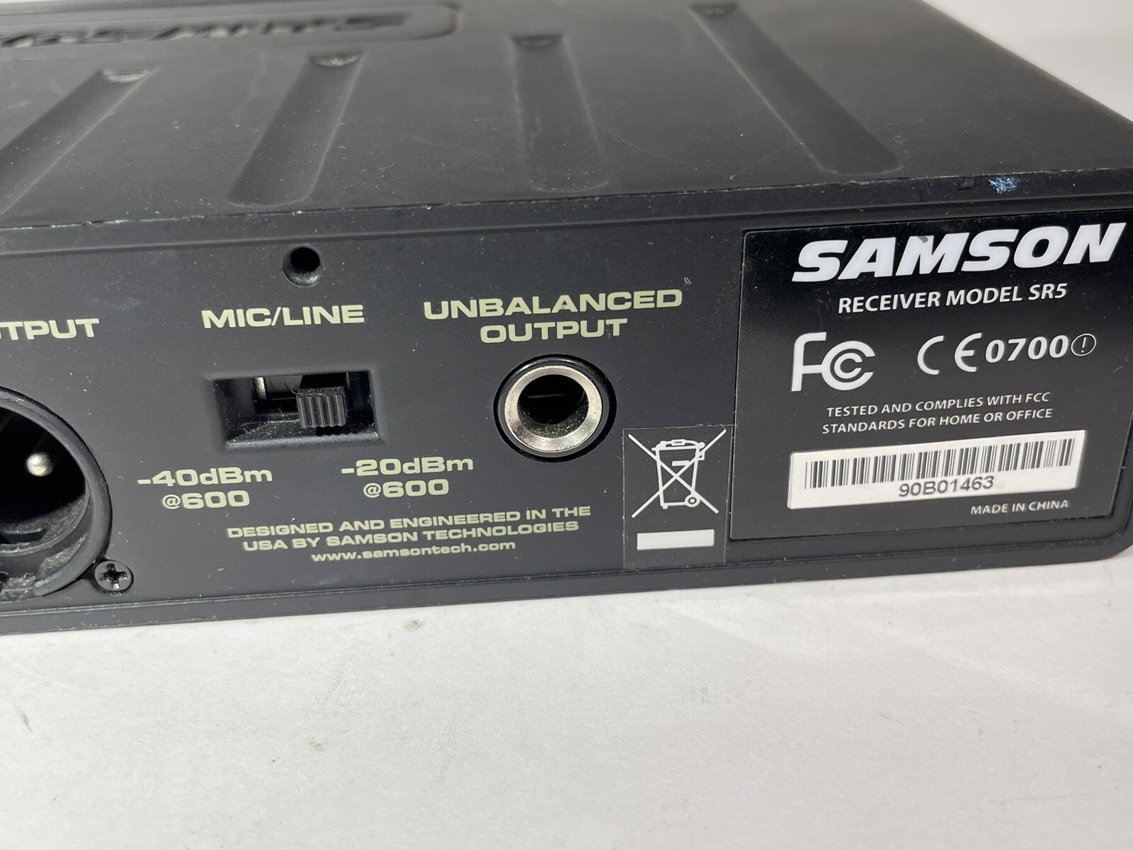 Samson VHF FM Receiver ONLY Stage 5 Model SR5 no cords