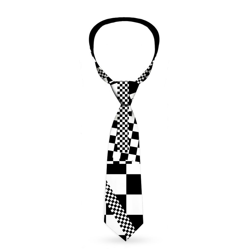 Necktie Standard - Funky Checkers Black/White ACC NEW