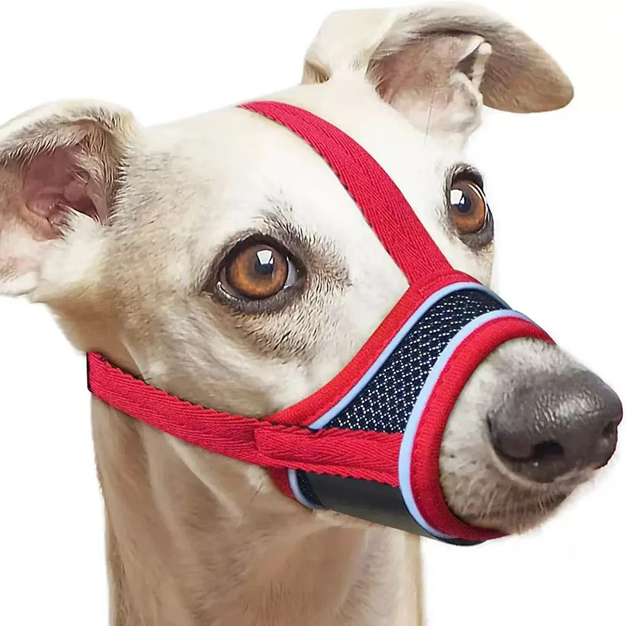 Dog Muzzle Breathable Drinkable Mesh Anti Biting Barking Chewing Groom.