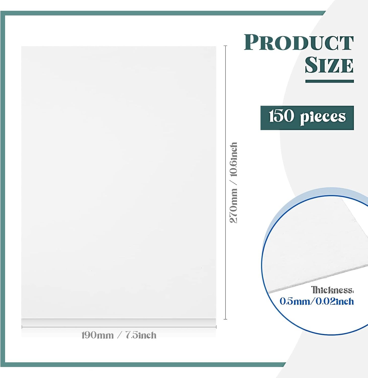 7.5 x 10.5 Inch Comic Book Boards Fabric Backing Board & U Shape Plastic