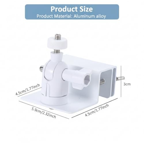 Universal Solar Panel Gutter Mount for Ring Arlo Eufy Wyze Reolink Solar White