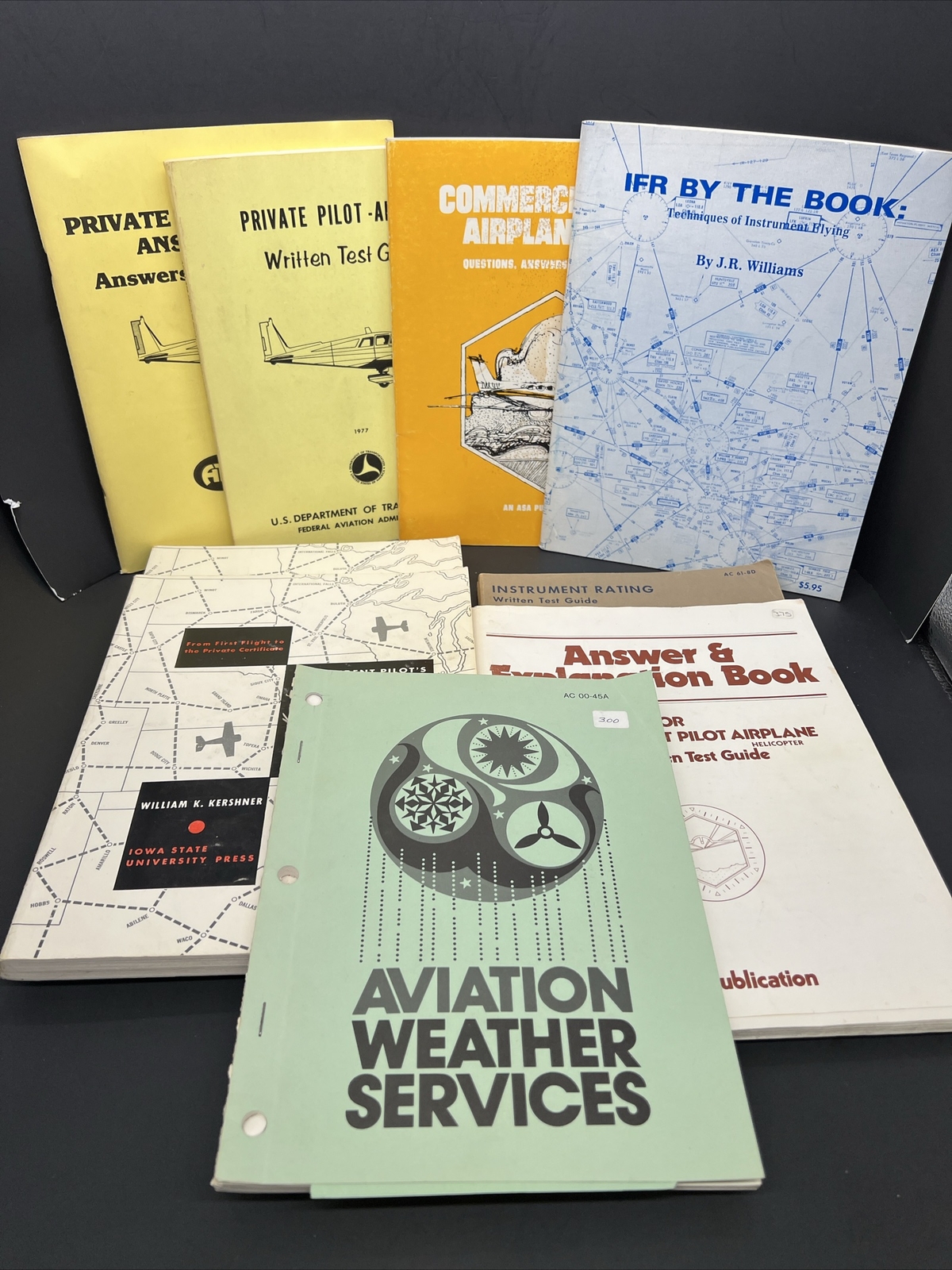 Vintage Lot  Pilot Manuals Workbooks Tests and Guides Aviation Airplane Flight