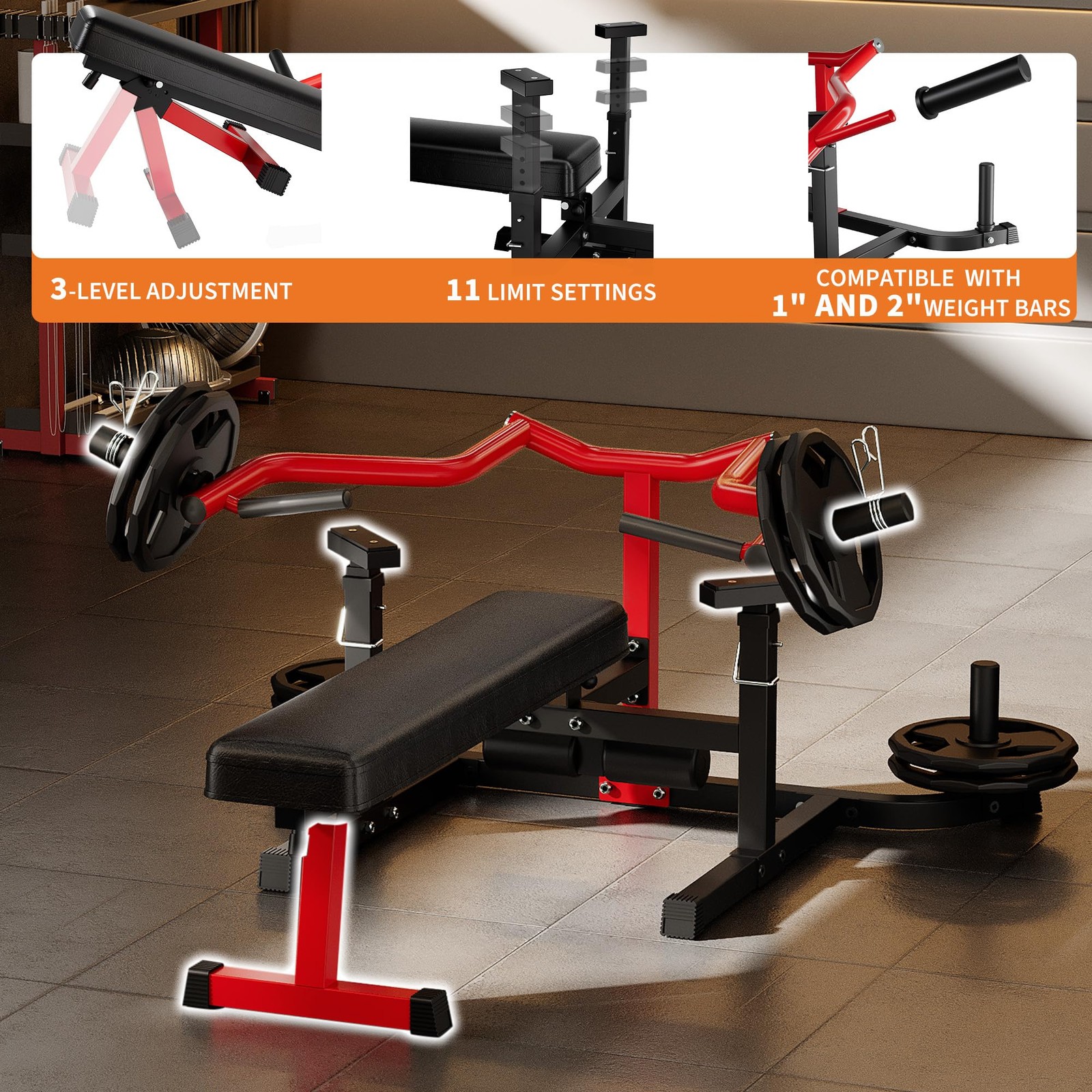 Chest Press Machine 1250LBS Multi-Functional Bench Press Machine Converging Arms
