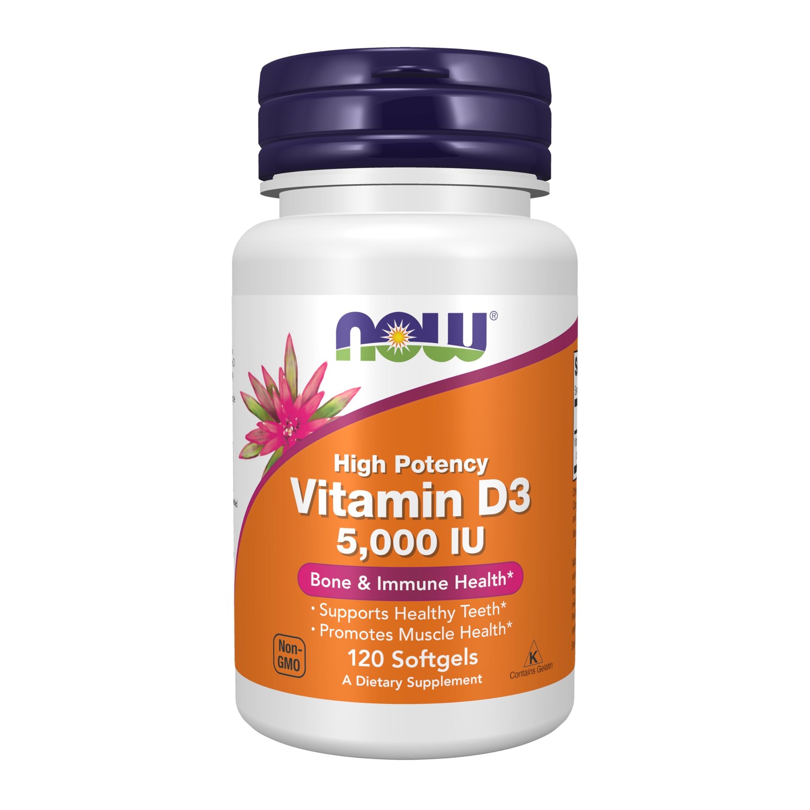 NOW Foods Supplements, Vitamin D-3 5,000 120 Count (Pack of 1), Yellow/Green
