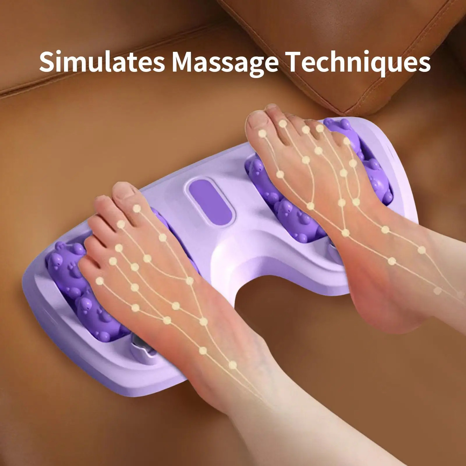 Double Foot Manual Massage Roller Ergonomic Relieving Tool Exercise Equipment fo