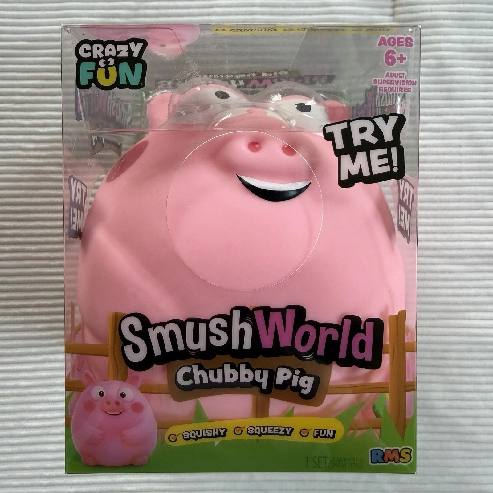 Crazy Fun Smush World Chubby Pig Pink Limited Edition Squishy RMS
