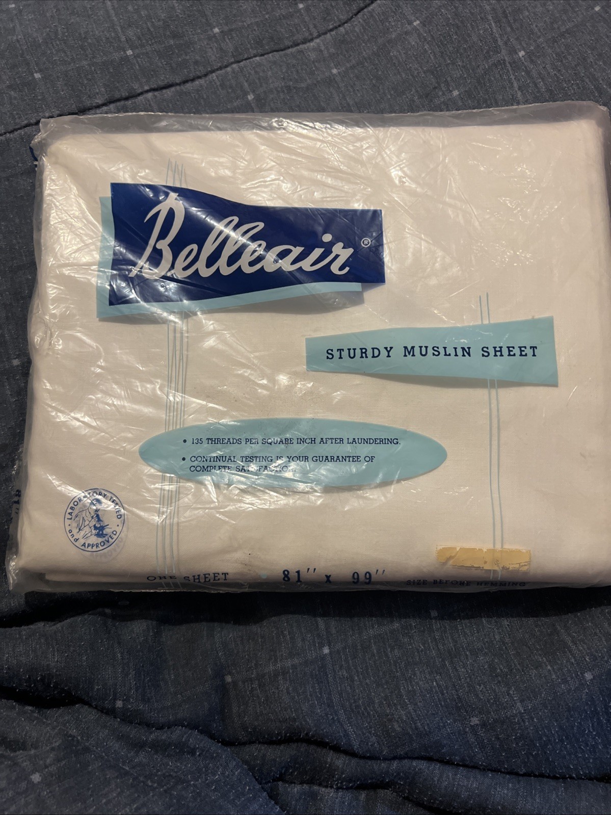 New Vintage Belleair Sturdy Muslin Sheet 81x91 Inches