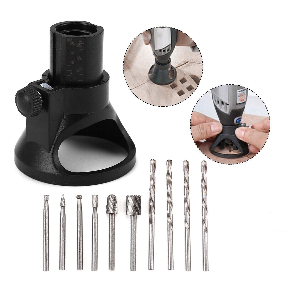 Dremel Rotary Multi Tool Cutting Guide HSS Router Drill Bits Set Attachment Kit