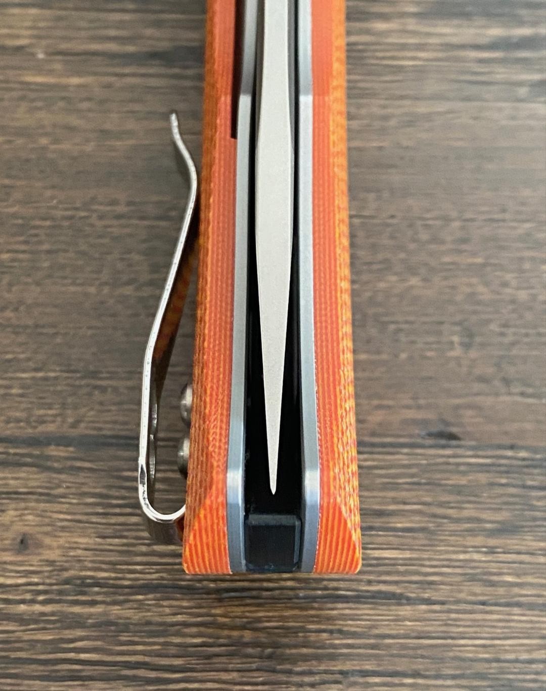 SixLeaf SL-01-Orange VG-10 Blade Aggressive G10 Handle Tool Knife EDC