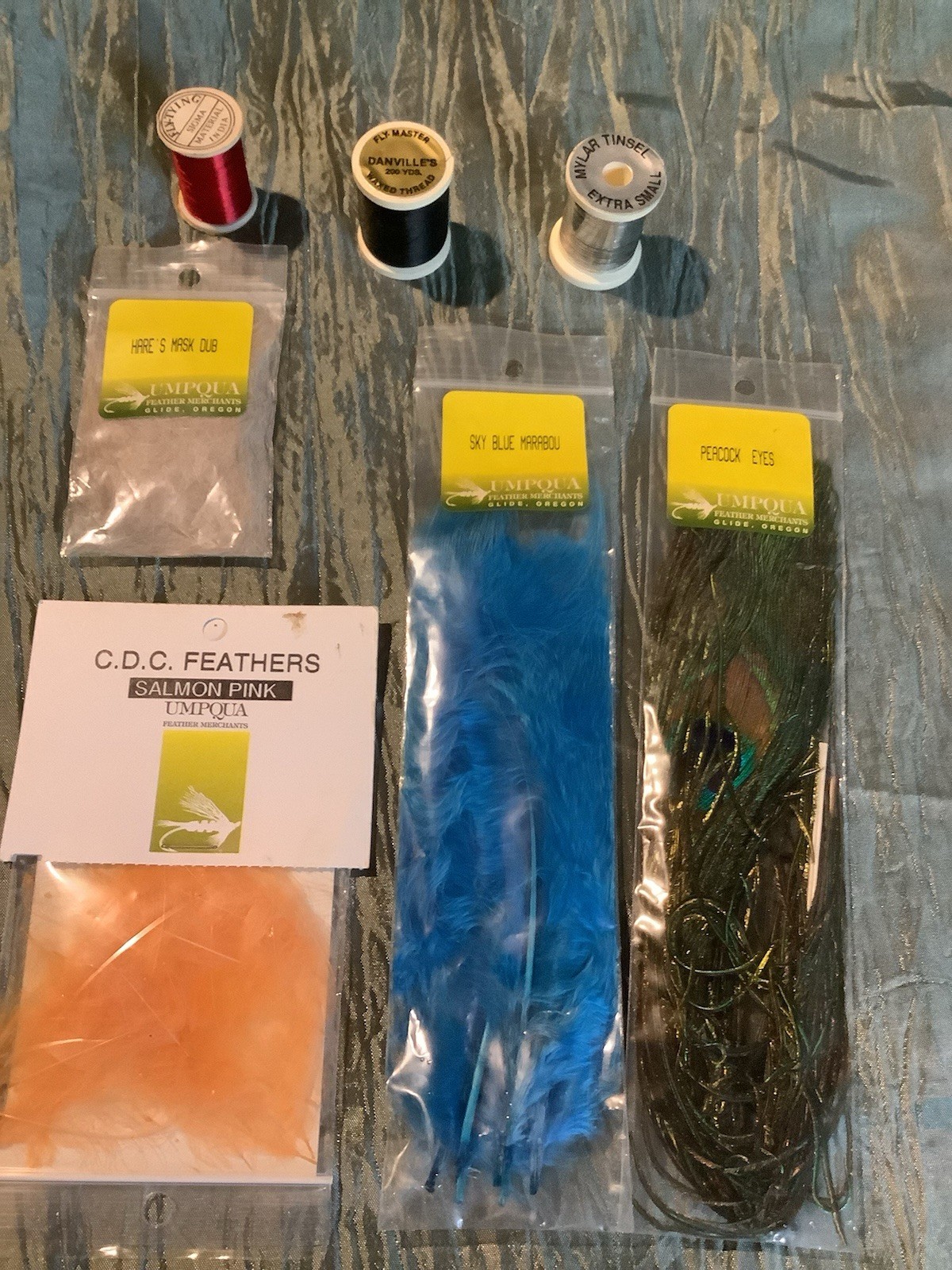 Fly Tying Lot-Feathers-Umpqua/strands,thread,& Floss.