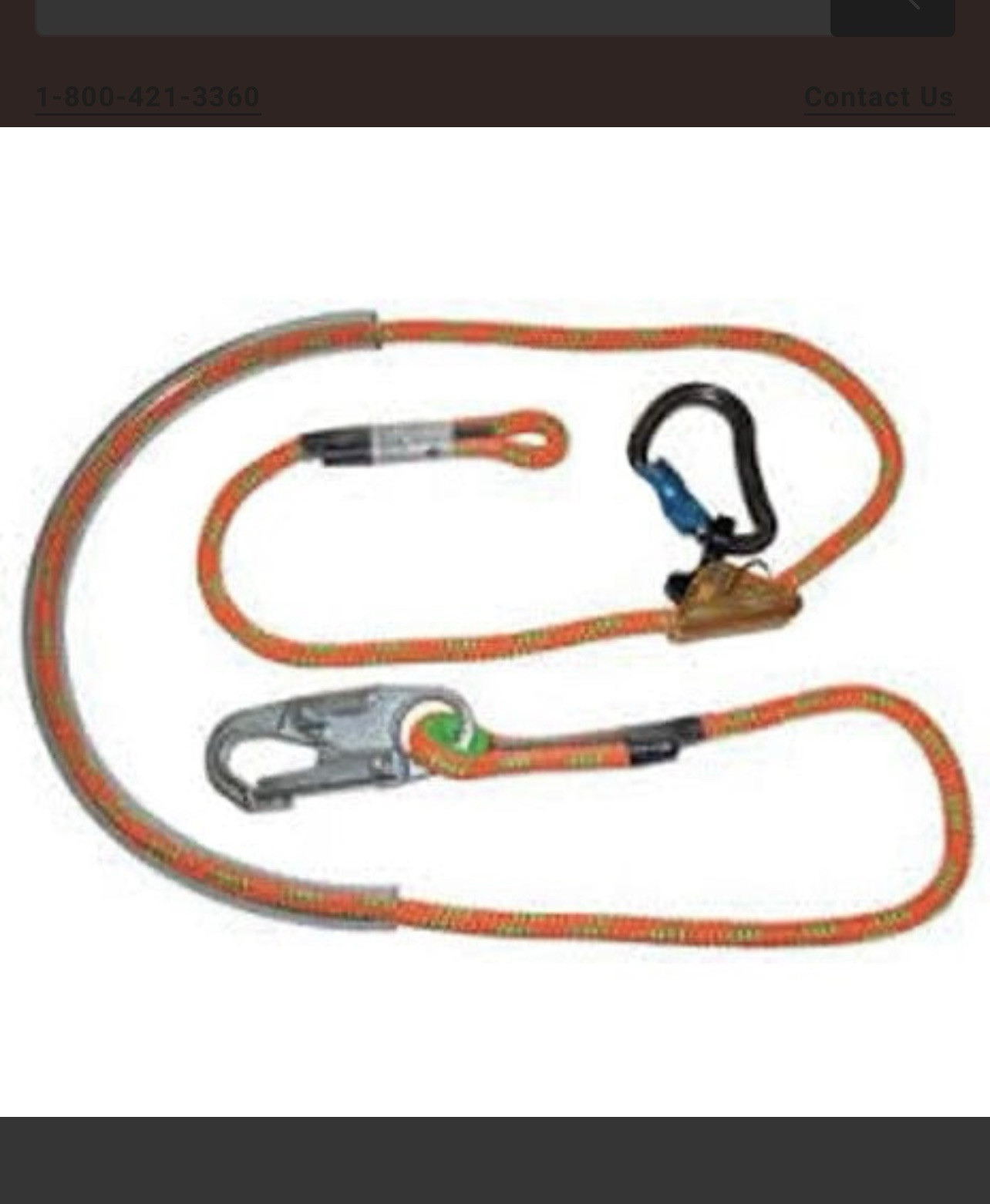Jelco 8ft. Work Positioning Lanyard- 13088