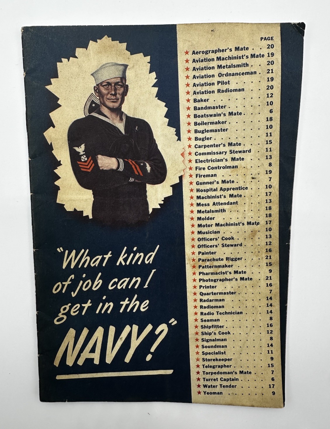 Vintage WWII 1940s What Kind of Job Can I Get in the Navy? Recruitment Booklet