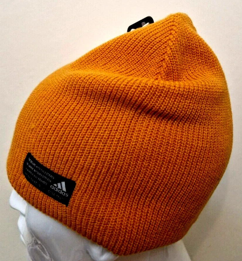 New Beanie Adidas Knit Hat Winter Child Age 5-8  Knitted Unisex Stunning Orange