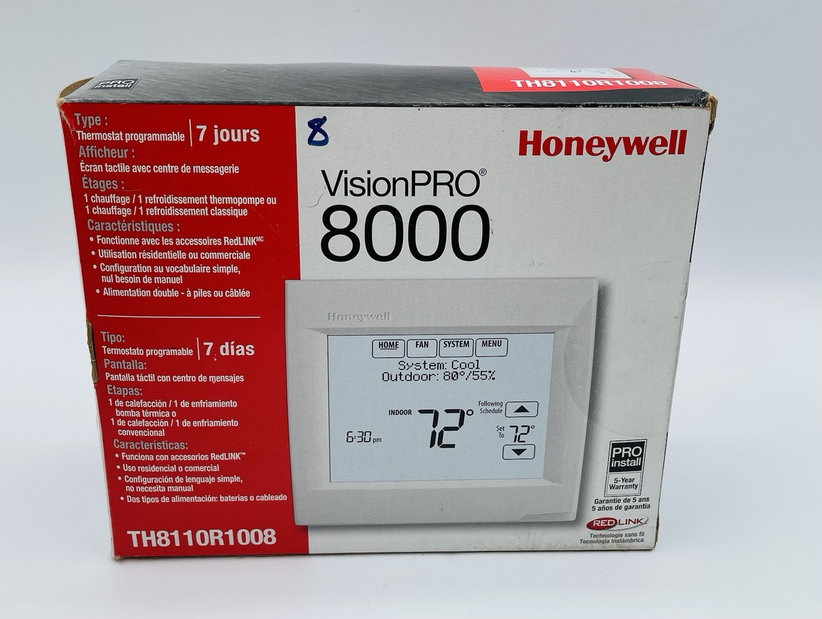 Honeywell VisionPRO 8000 with RedLINK Programmable Thermostat (TH8110R1008)
