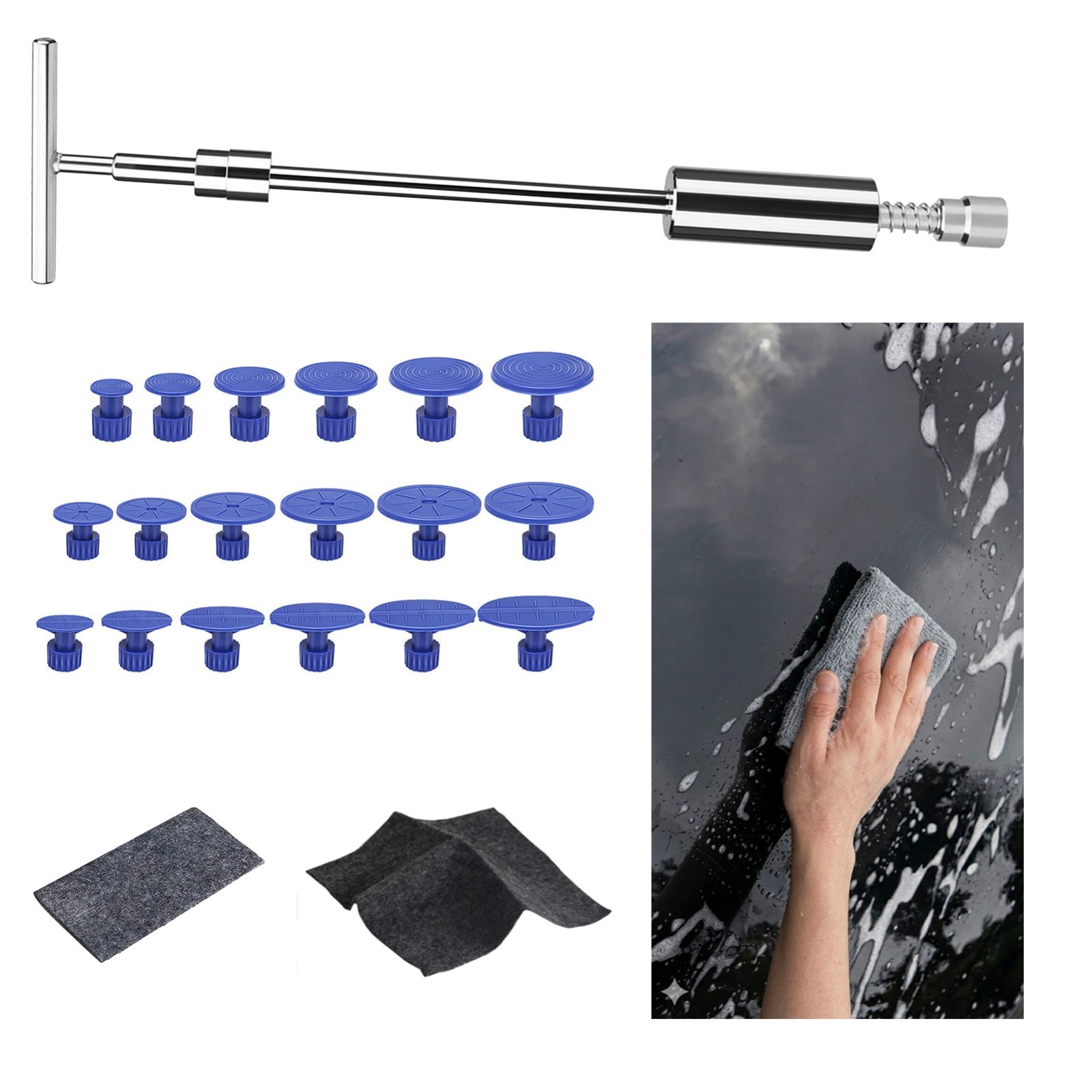 Auto Dent Removal Kit Slide Hammer T-bar Puller for Car Body Door Repair