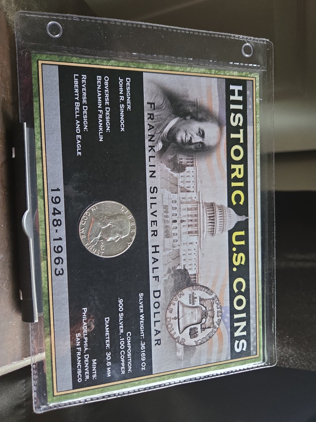 First Commemorative Mint Lot: 1962  Franklin Silver Half Dollar