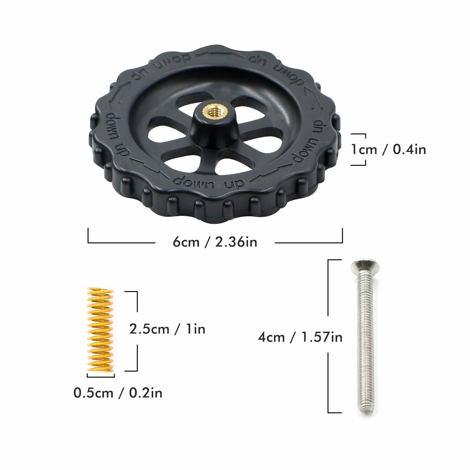 4pc Upgraded Hand Twist Leveling Nut with Hot Bed Compression Die Springs