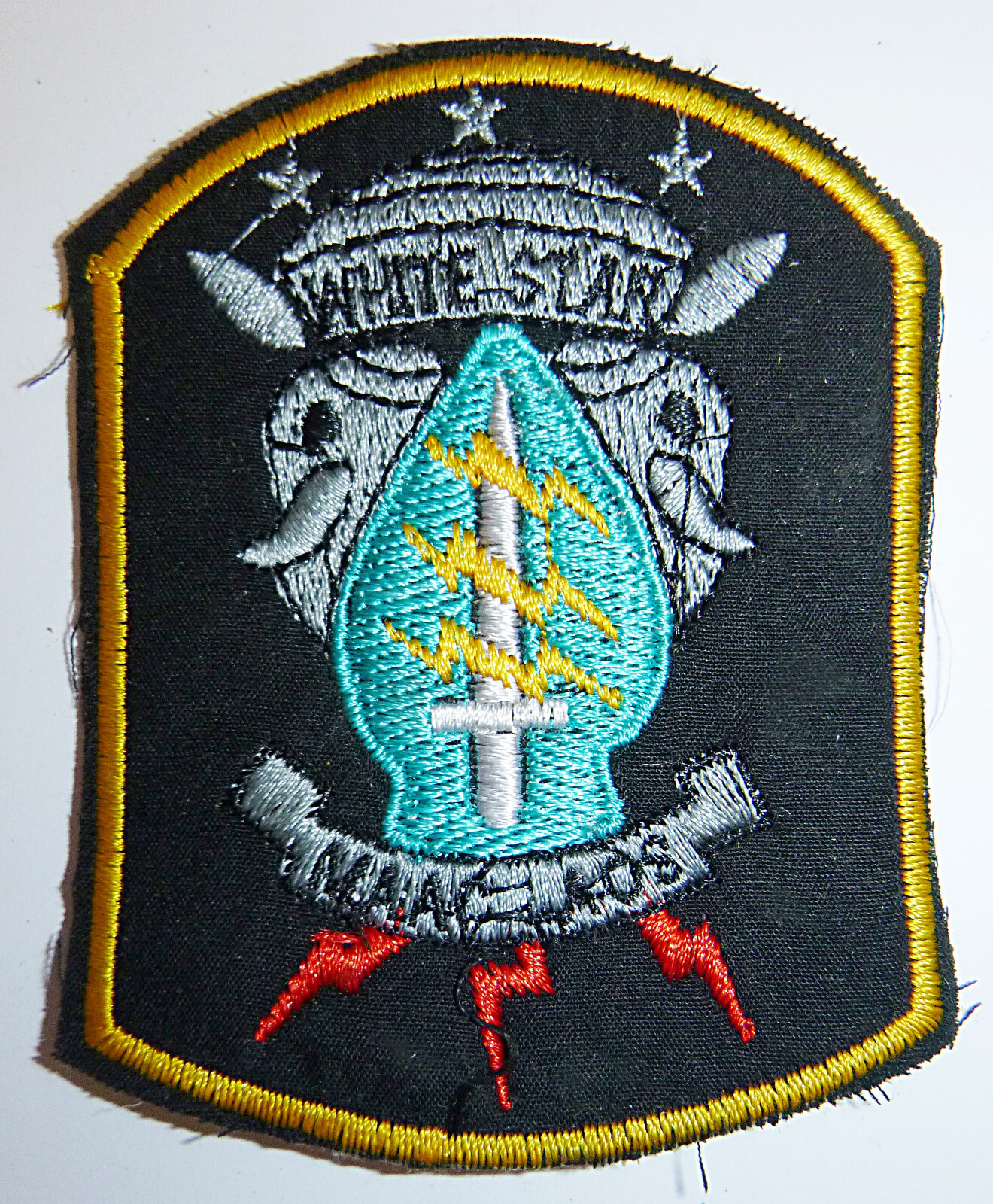 MAAG LAOS - Patch - CIA  - 7th SFG - OPERATION WHITE STAR - Vietnam War - SF BL