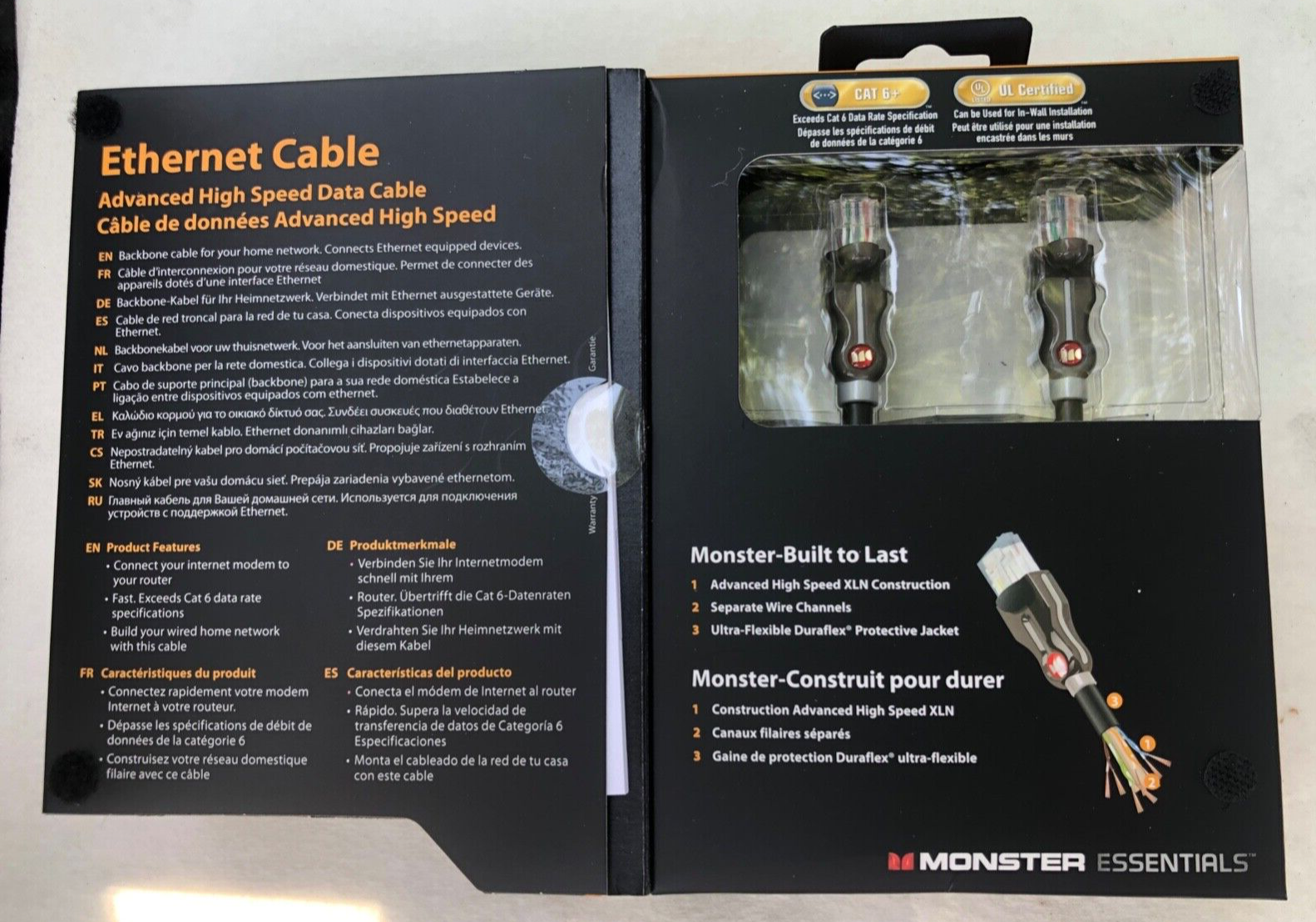 (6) Monster Ethernet Cables - Advanced High Speed Data Cable - 3 Meter/9.84 Feet