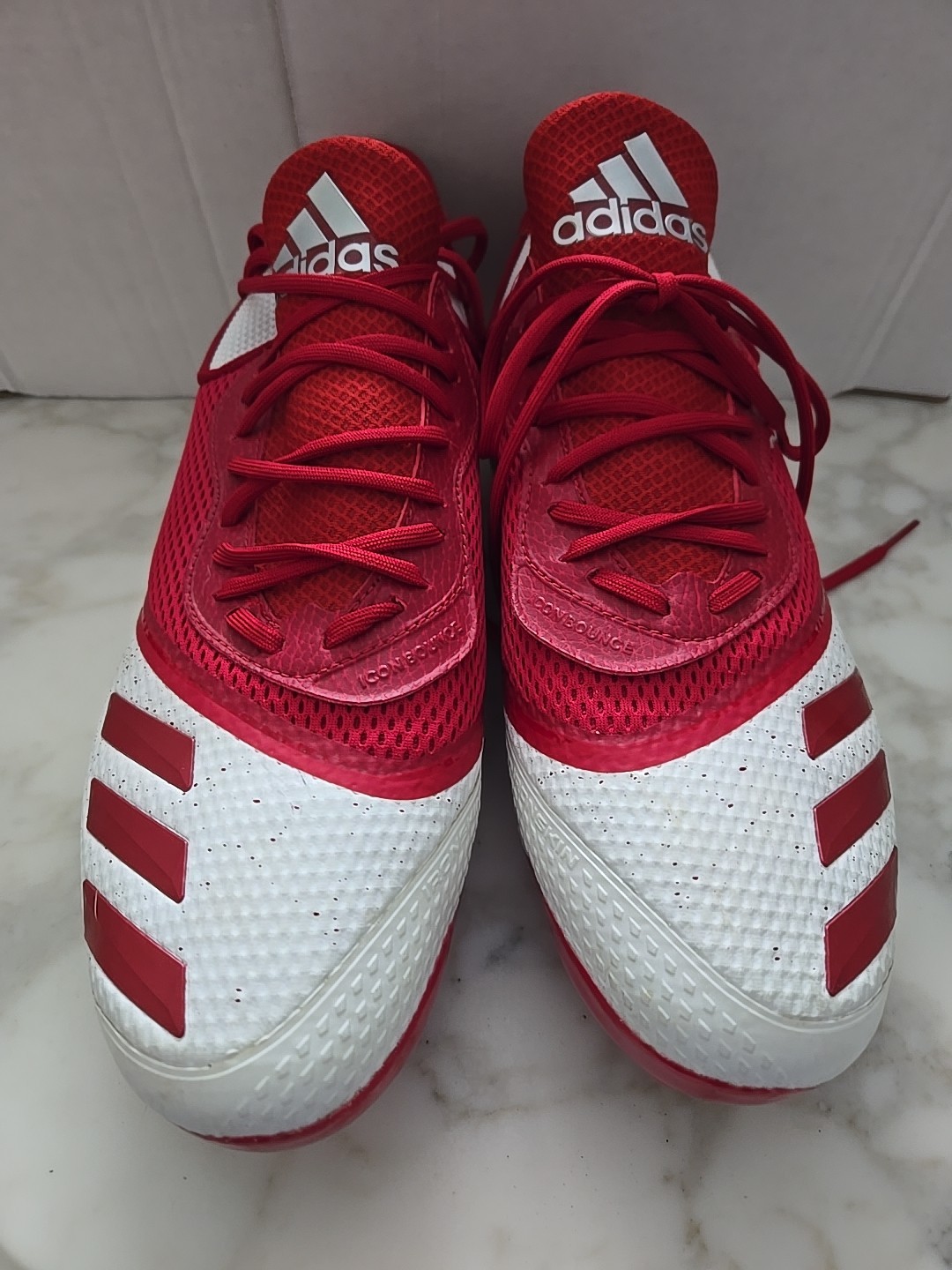 Adidas Icon V Bounce Cleats Mens Size 13 Red and White