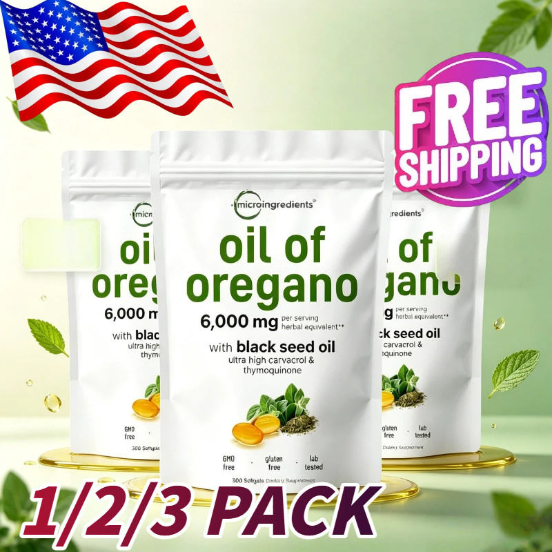 2 in 1 Oil of Oregano & Black Seed Softgels Count with Carvacrol,Immune Supports