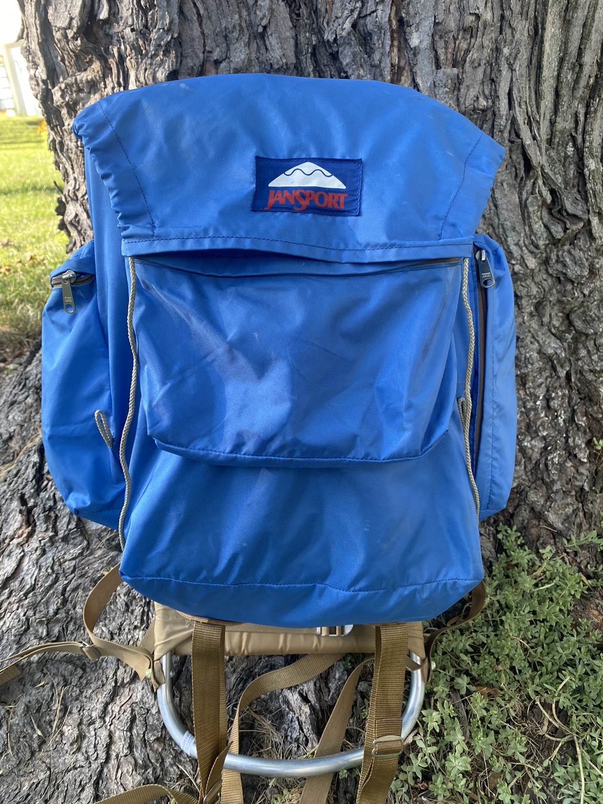 Vintage 70's Jansport Hiking Backpack External Frame Blue