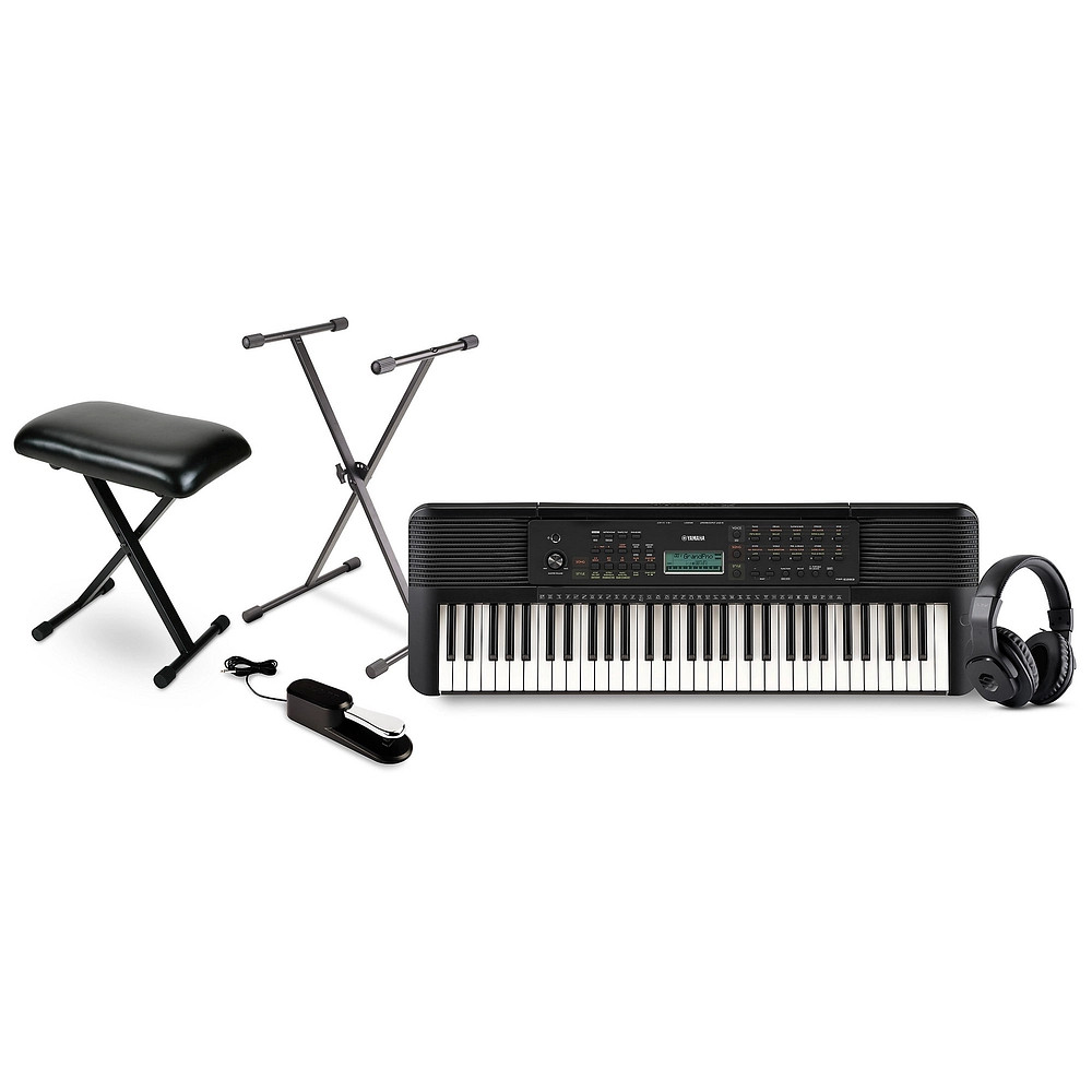 Yamaha PSRE283 61Key Portable Keyboard Essentials Bundle