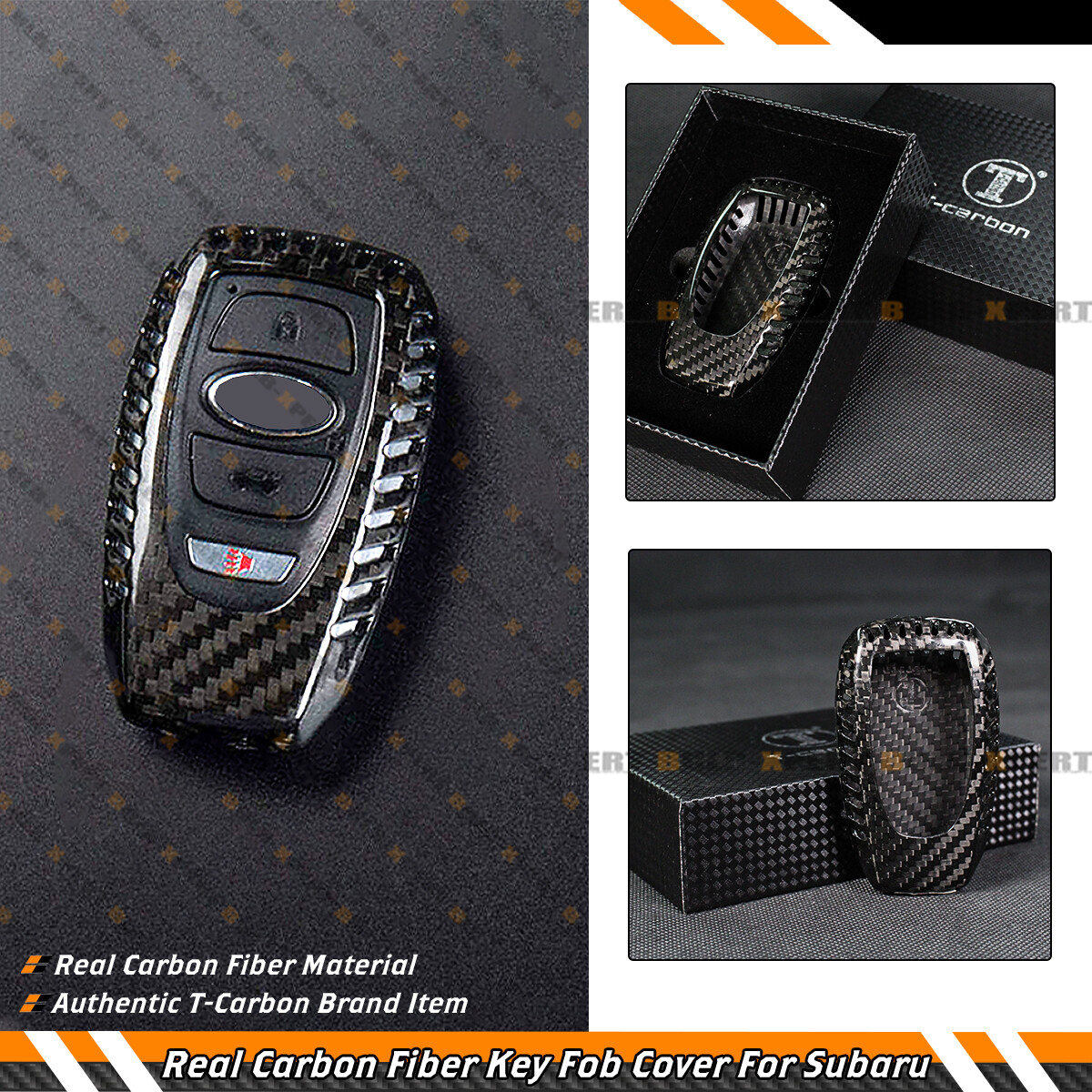 REAL CARBON FIBER KEY FOB CASE COVER FOR SUBARU BRZ WRX STI LEGACY OUTBACK XV