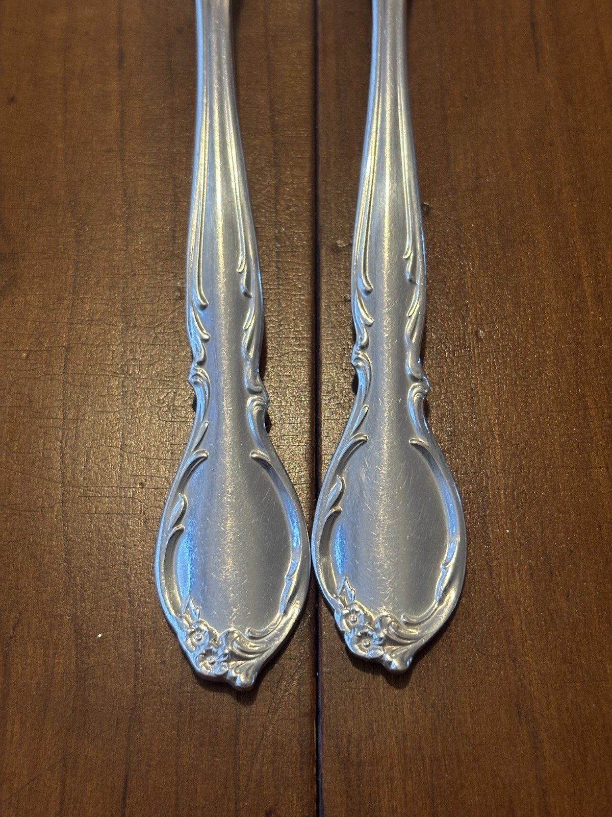 Vintage Wm Rogers Silverplate salad Fork Set of 2, Moonlight Pattern