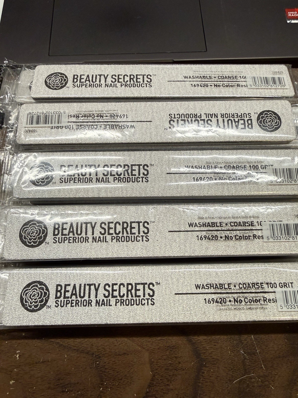 BEAUTY SECRETS Coarse Nail File 100 Grit Washable Sold In Set Of 3