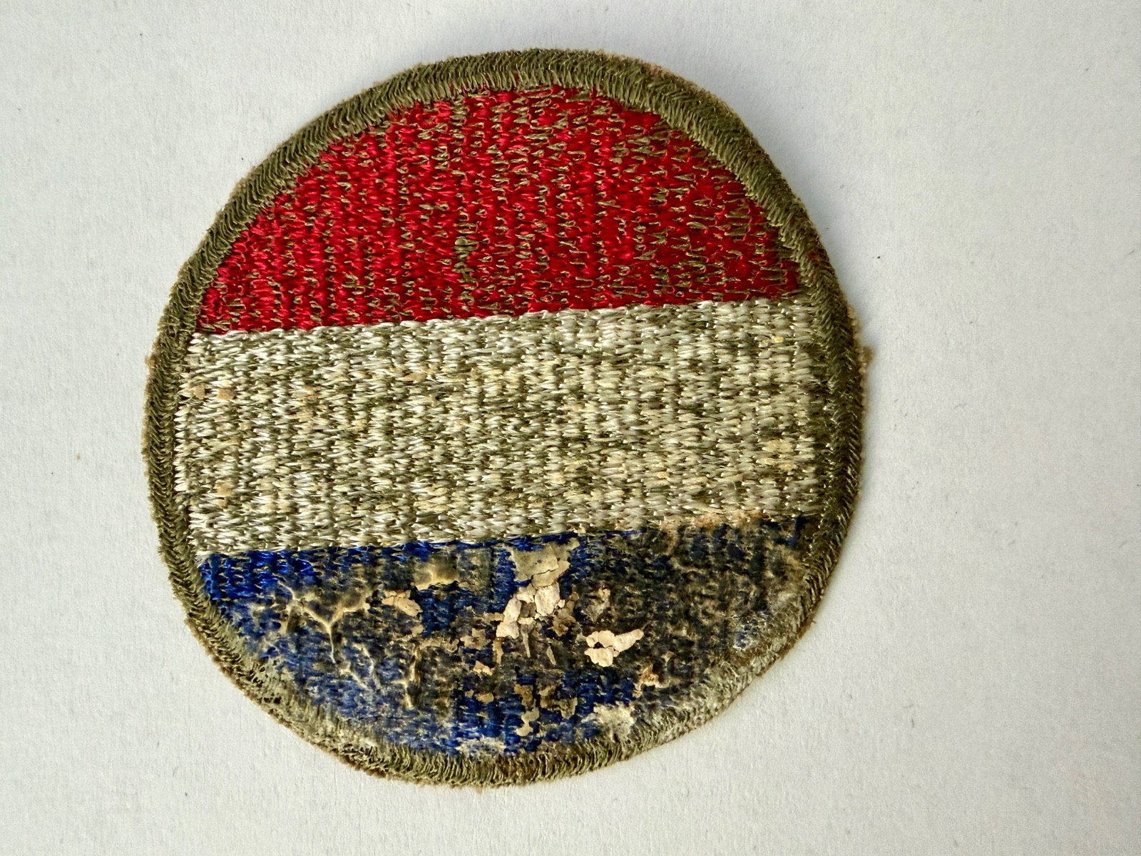 US Army Ground Forces Command Patch, OD Border, Greenback, WWII