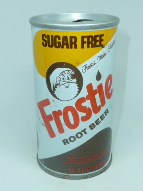 Empty Top Opened 12oz Frostie Sugar Free Root Beer S.S. Pull Tab