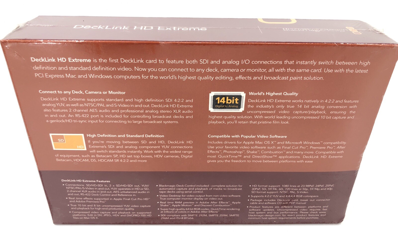 Black Magic Design Decklink HD SD Extreme Capture Card PCIe Video Card SDI New