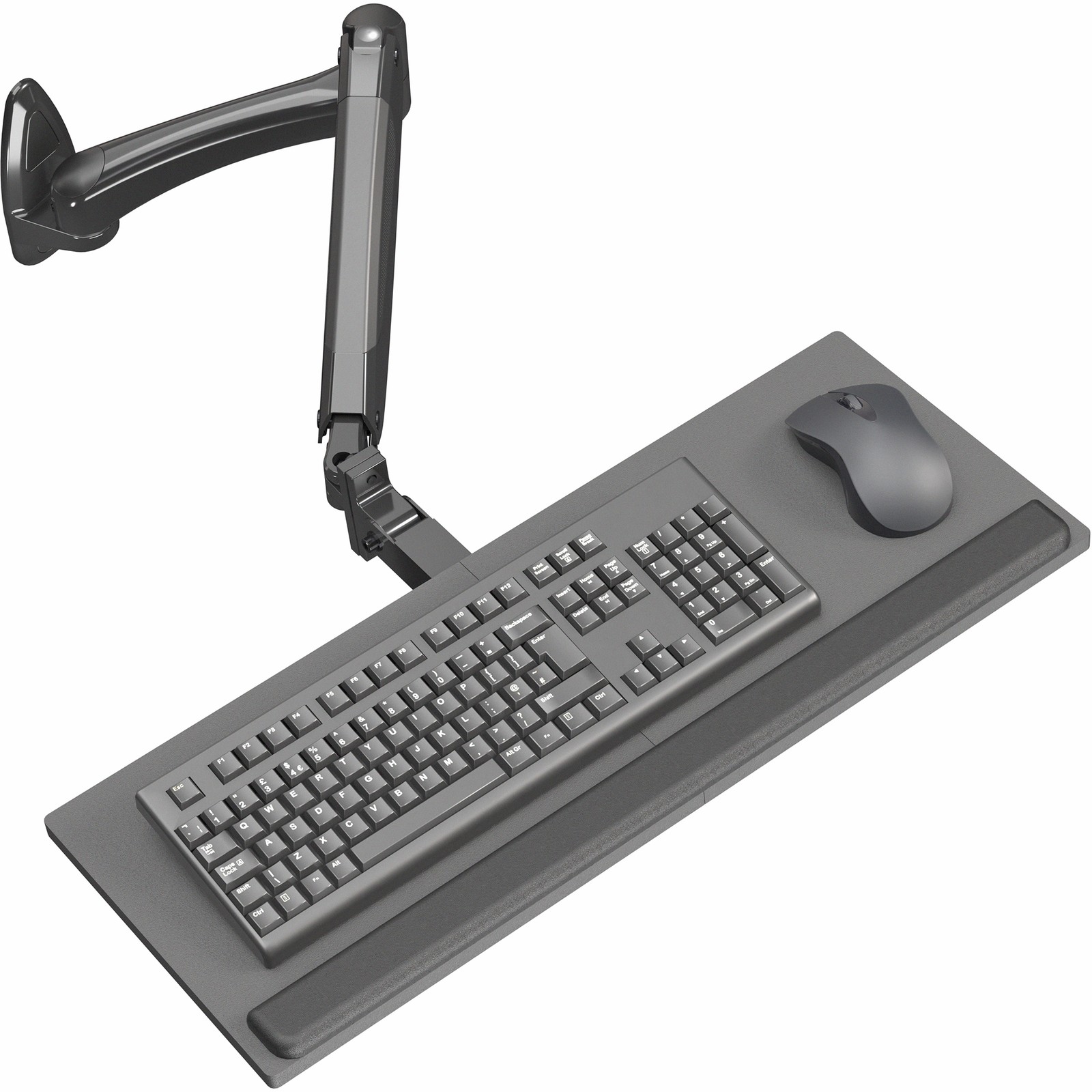 VIVO Pneumatic Keyboard & Mouse Platform Wall Mount, Keyboard Tray Arm