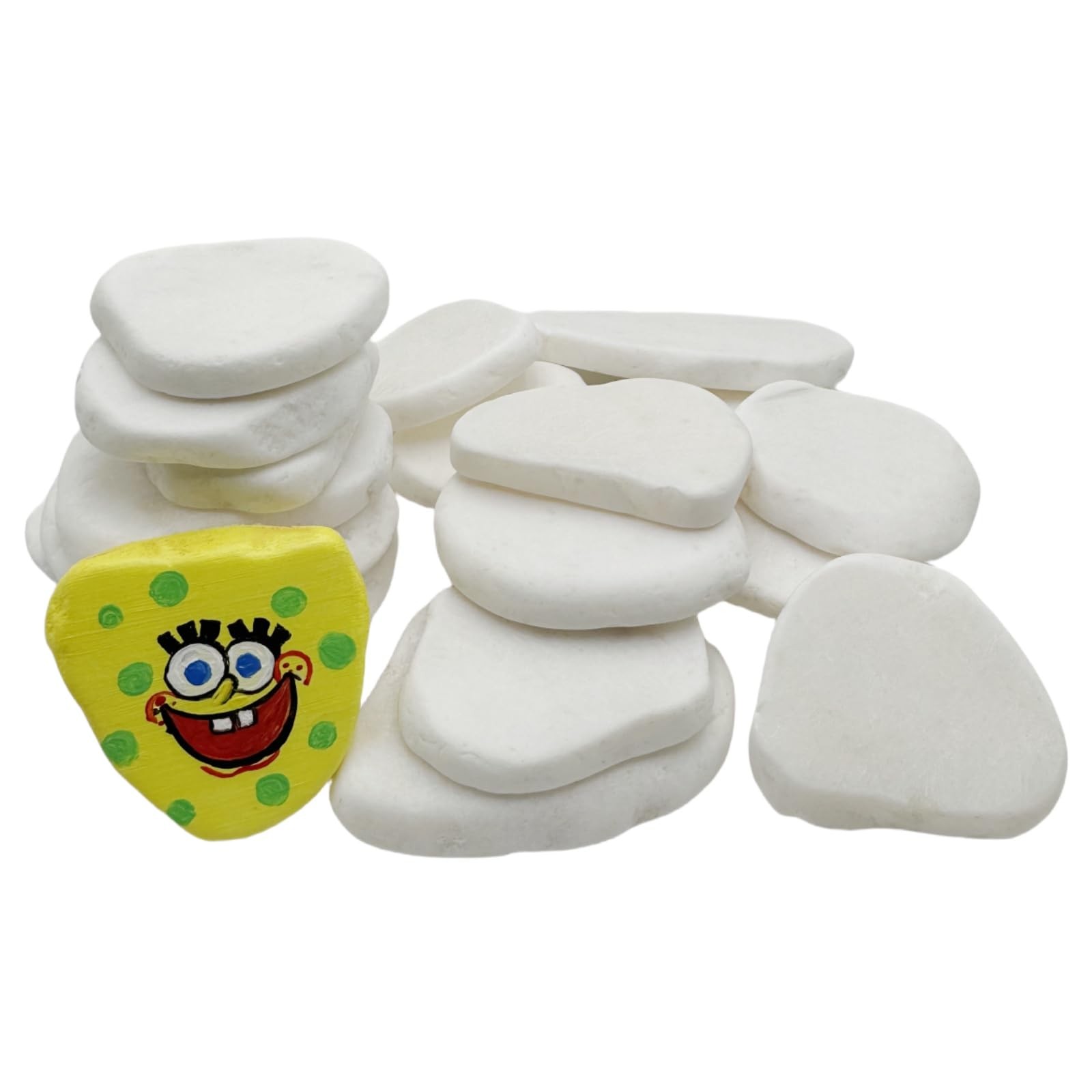 White Rocks for Painting 20 PCS 2-3 inch Smooth Natural Irregular Stones