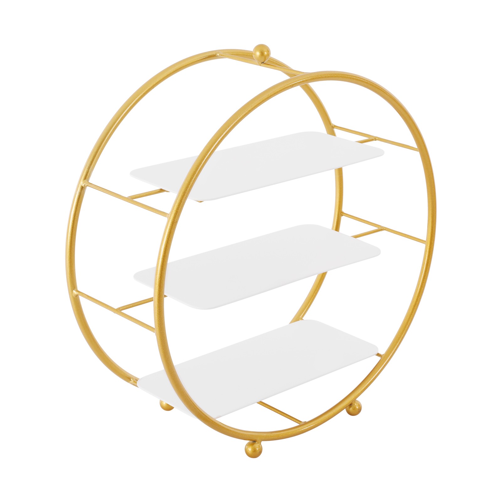 2 Pcs 3 Tier Gold Metal Tiered Cupcake Stand Circle Cupcake Holder Stand