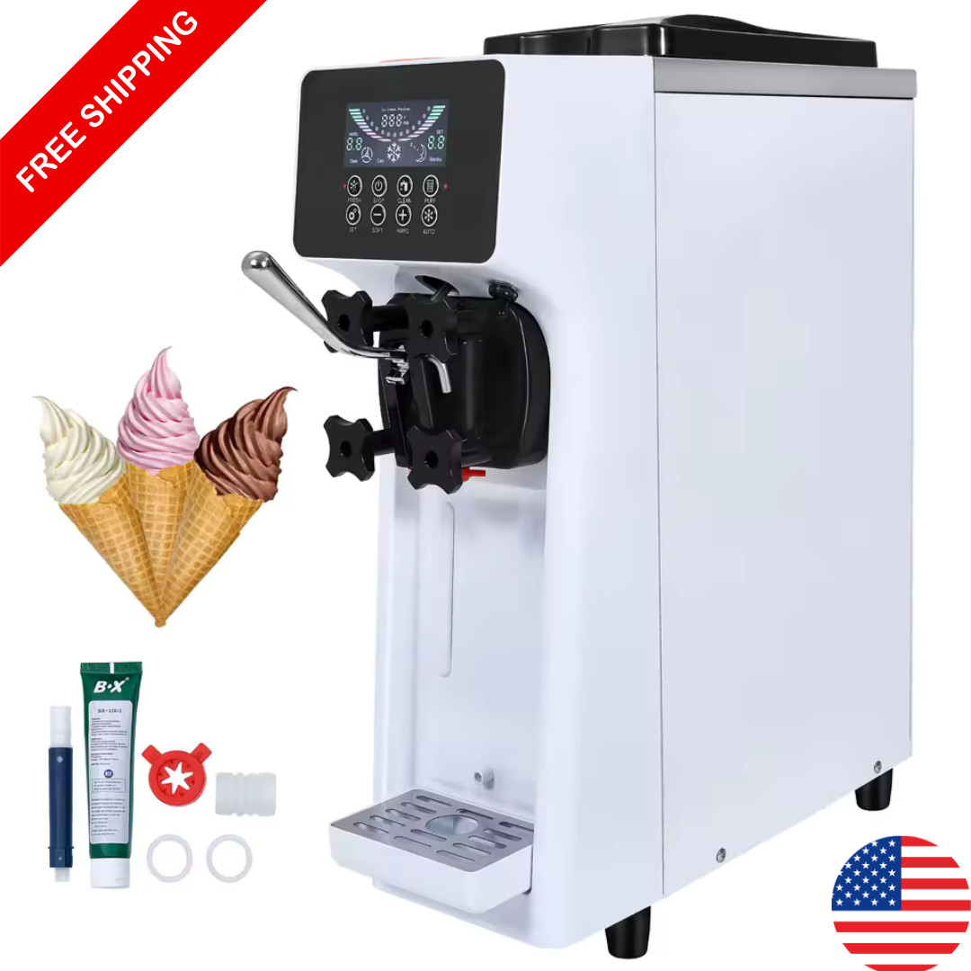 Commercial Soft Serve Ice Cream Machine – Countertop, Single Flavor, Auto Clean