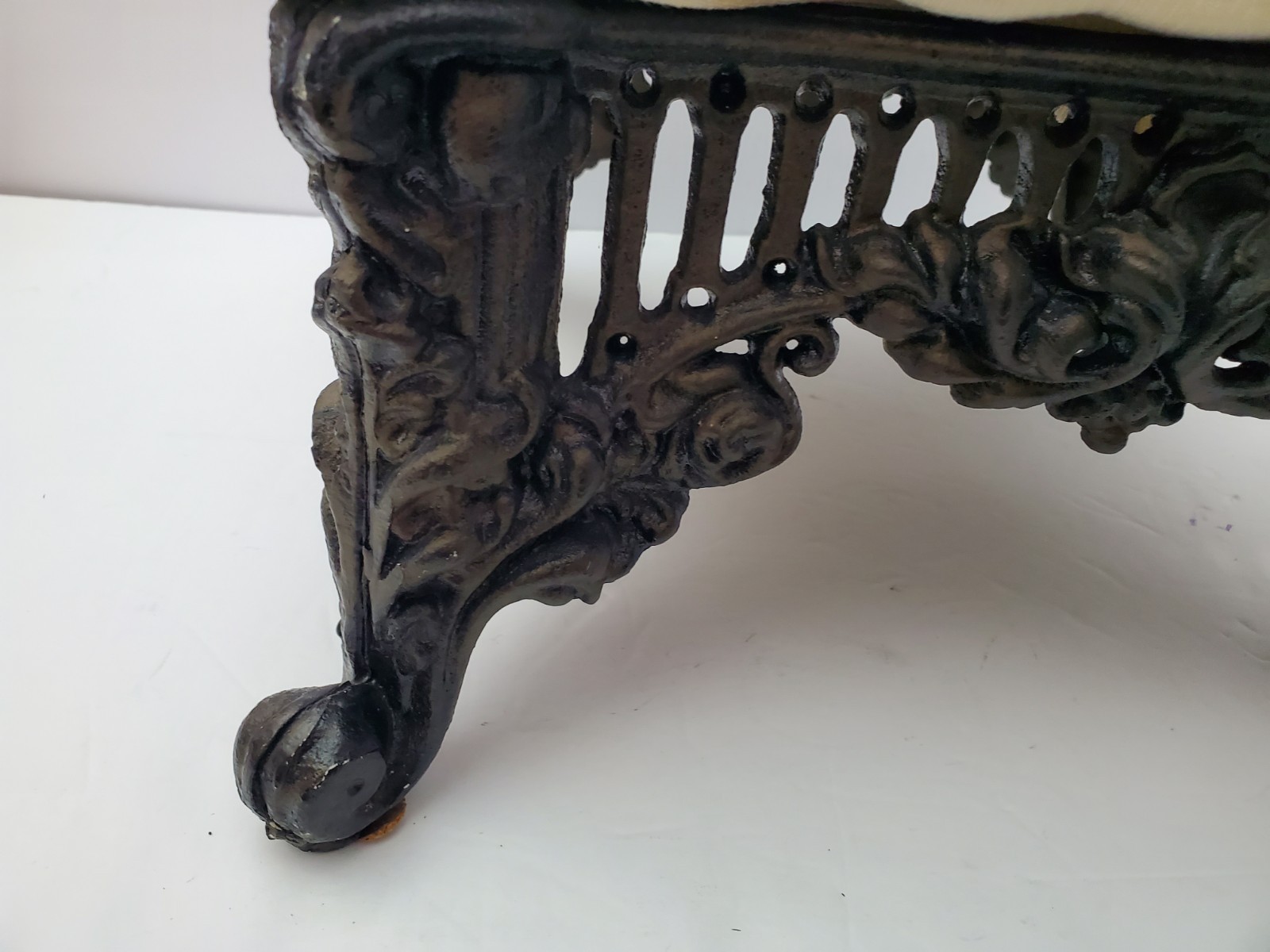 Victorian Style Cast Iron Footstool 14X14"