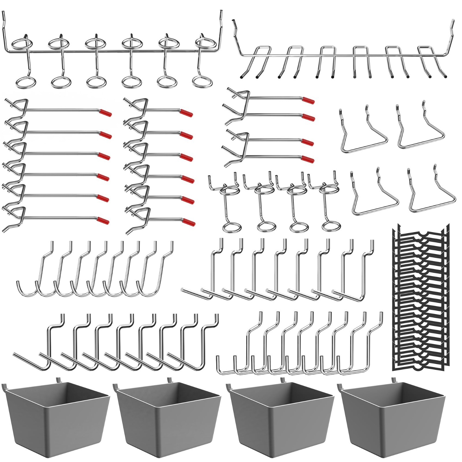 120-Piece Pegboard Hooks Set with Bins - Tool Organizer for Garage, Kitchen