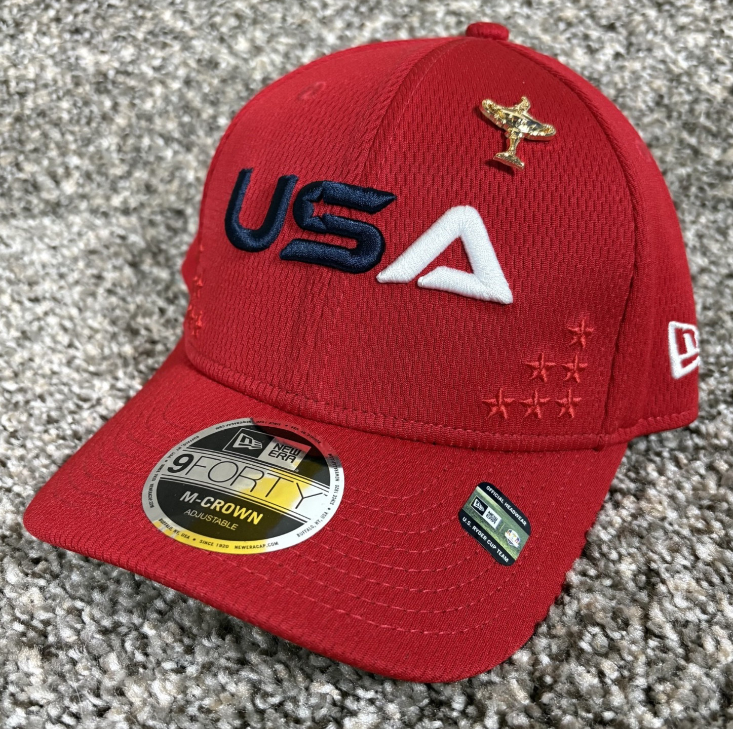 Ryder Cup 2025 Sunday New Era Team USA Sunday 9SEVENTY Stretch-Snap-Back Hat NWT