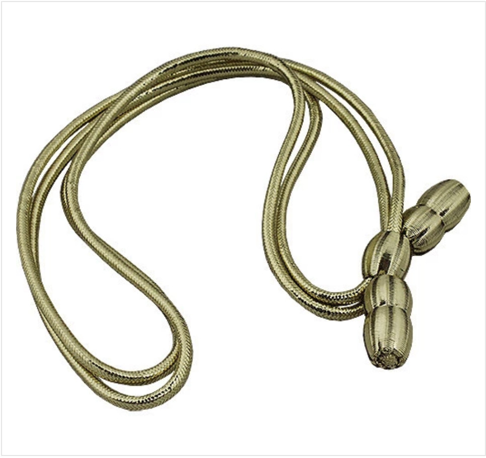 GENUINE U.S. ARMY HAT CORD: GENERAL OFFICER - GOLD MYLAR WITH GOLD ACORNS