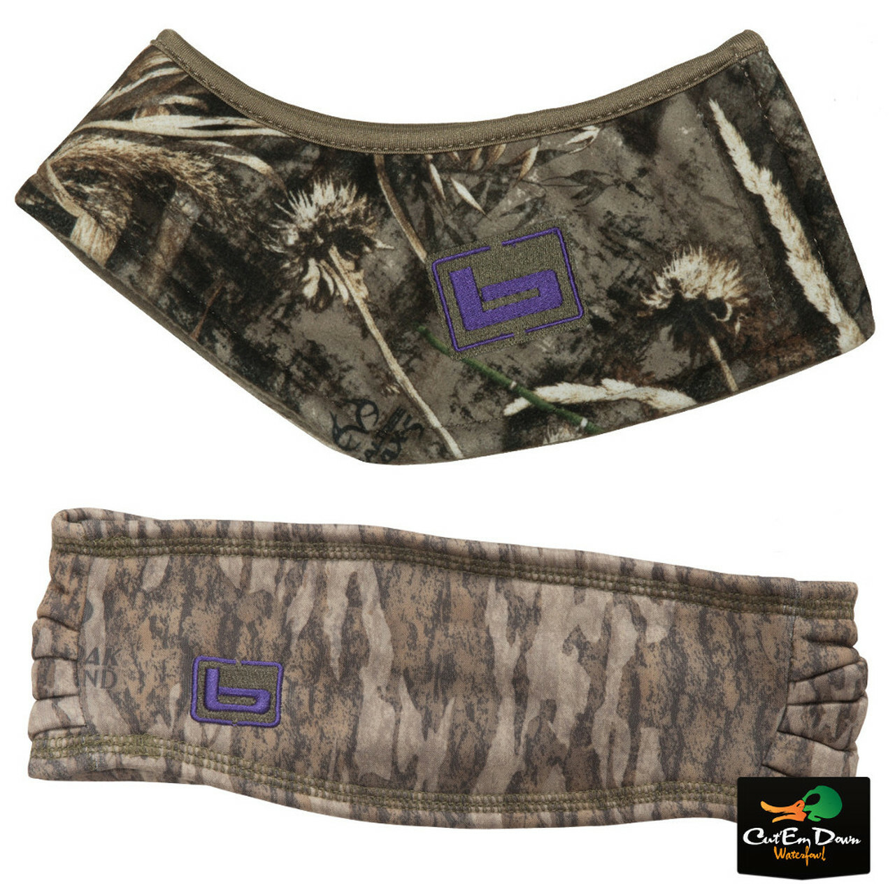 NEW BANDED WOMENS WINDSHIELD FLEECE CAMO HEADBAND "b" LOGO