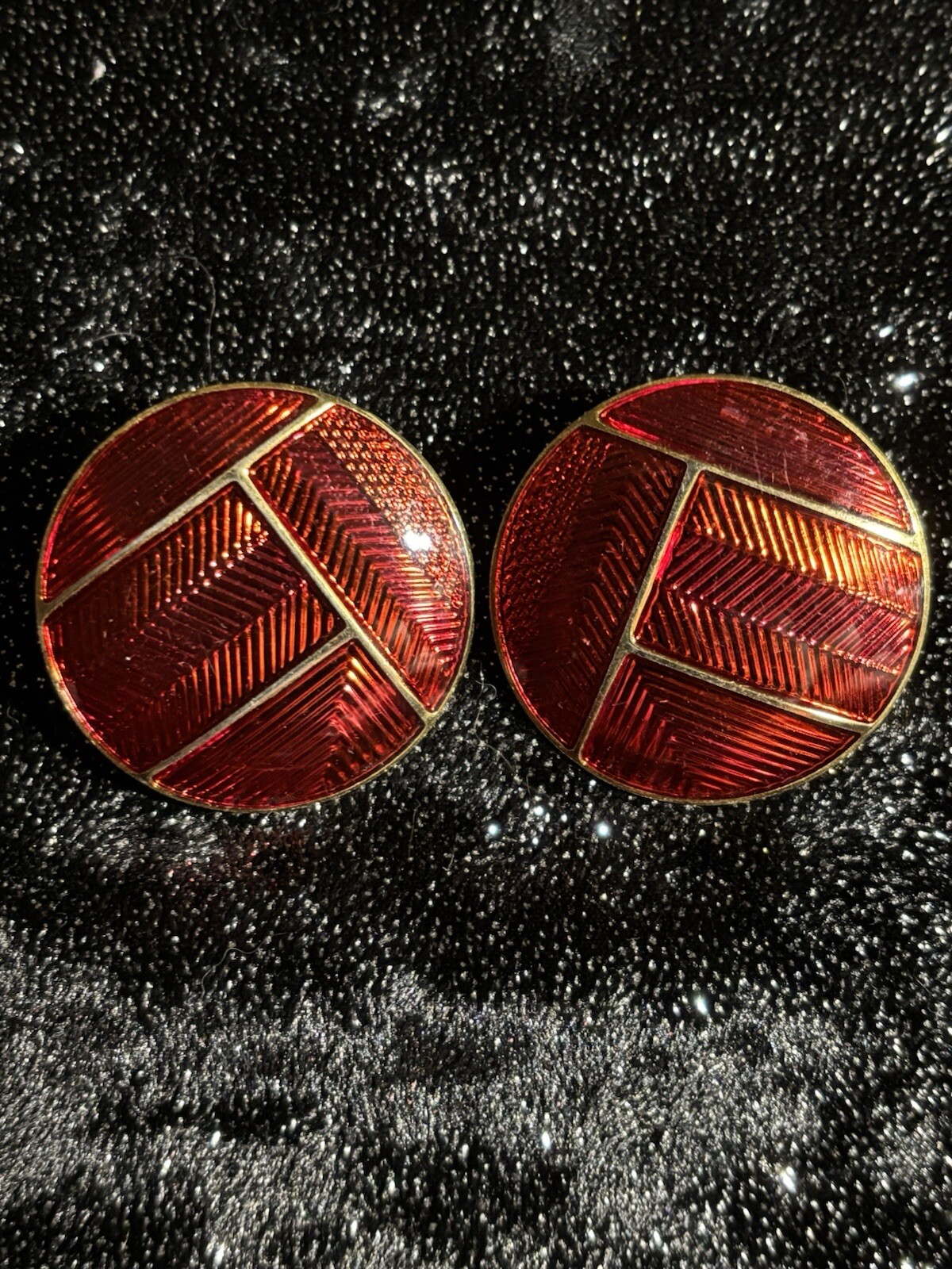 Berebi Red Metallic Vintage Earrings