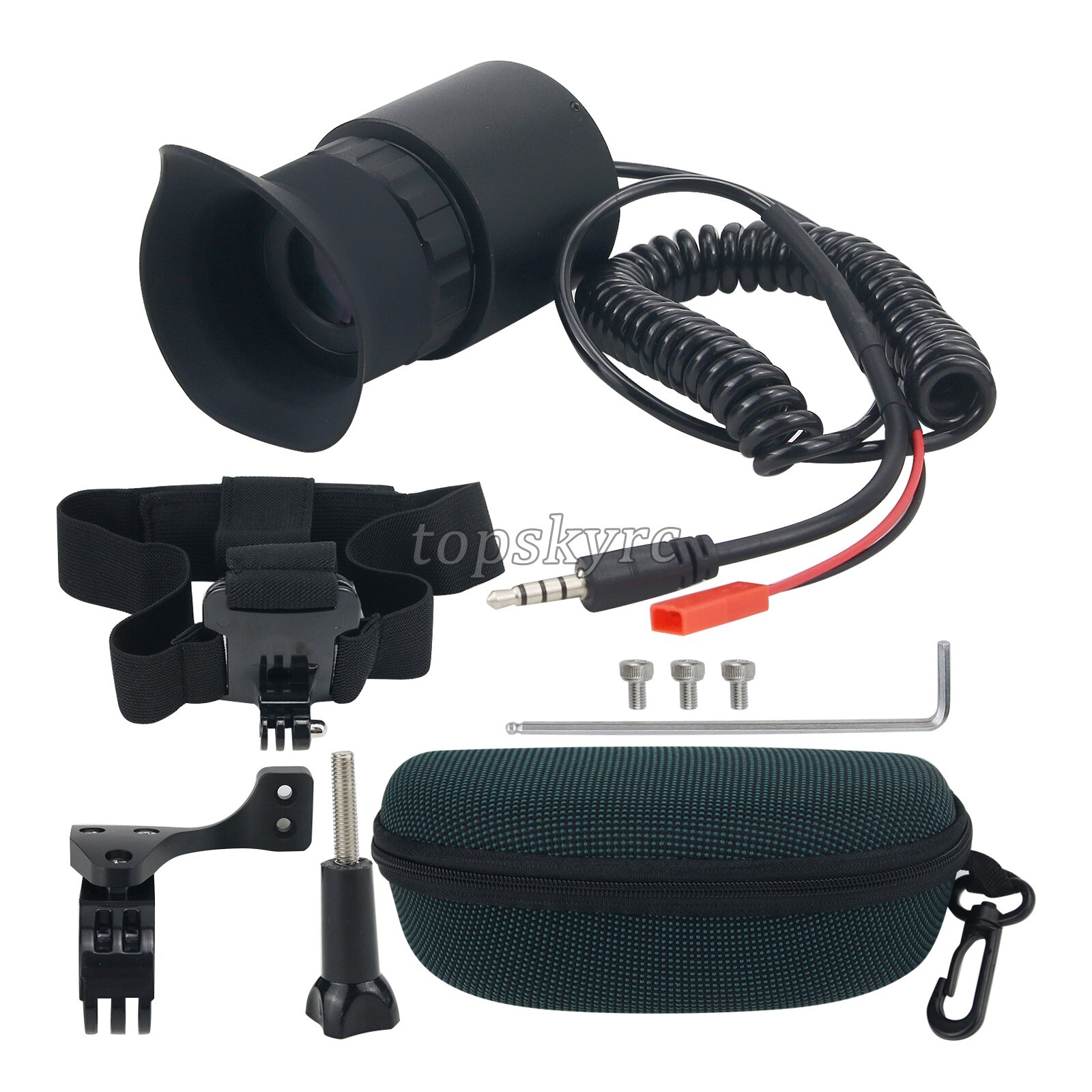 V760A-3 Wearable Head Mounted Display 12X Eyepiece Adjustable Diopter 80 Effect