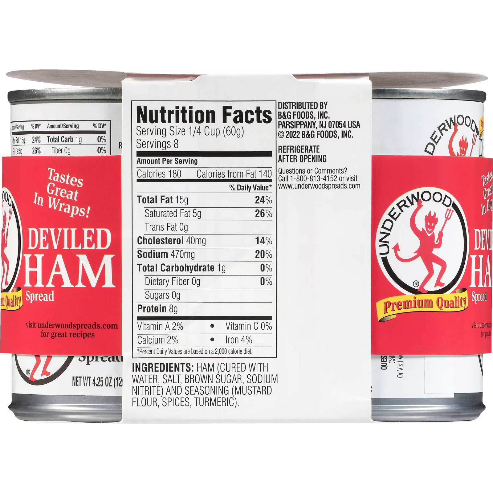 Underwood Deviled Ham Spread, 4.25 oz, 4 Count Cans