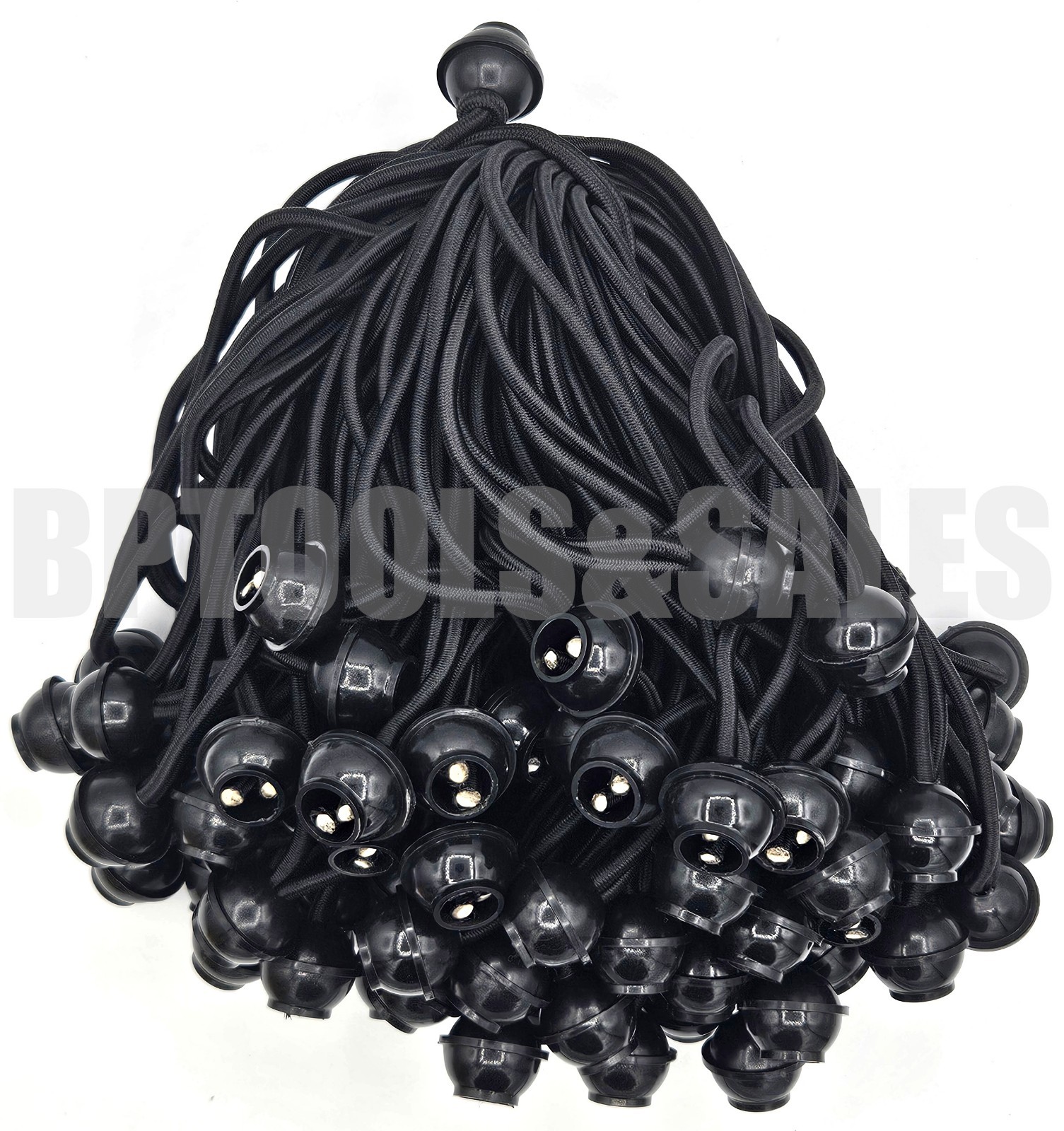 100pcs 6" Black Ball Bungee Bungie Cord Heavy Duty Canopy Tarp Tie Downs Straps