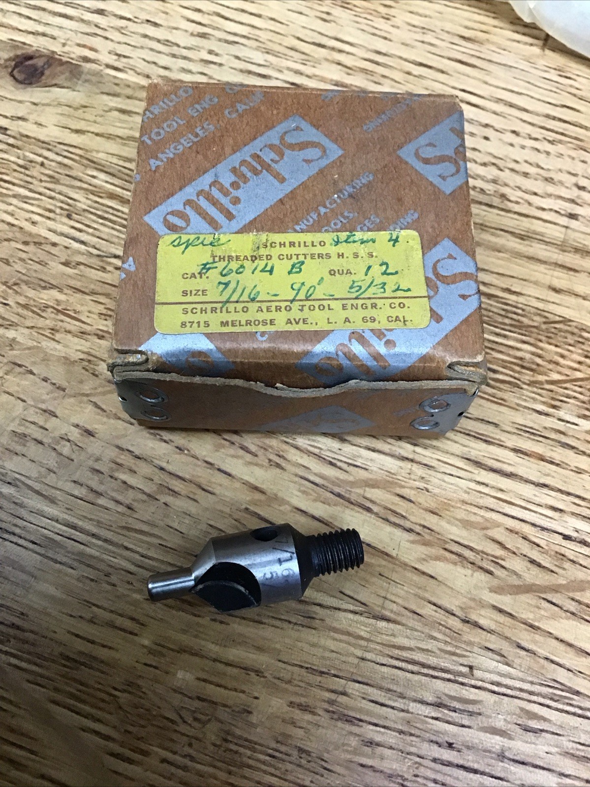 (1) Threaded Shank Stop Countersink 7/16" 90°  5/32” Schrillo Cat#6014-B