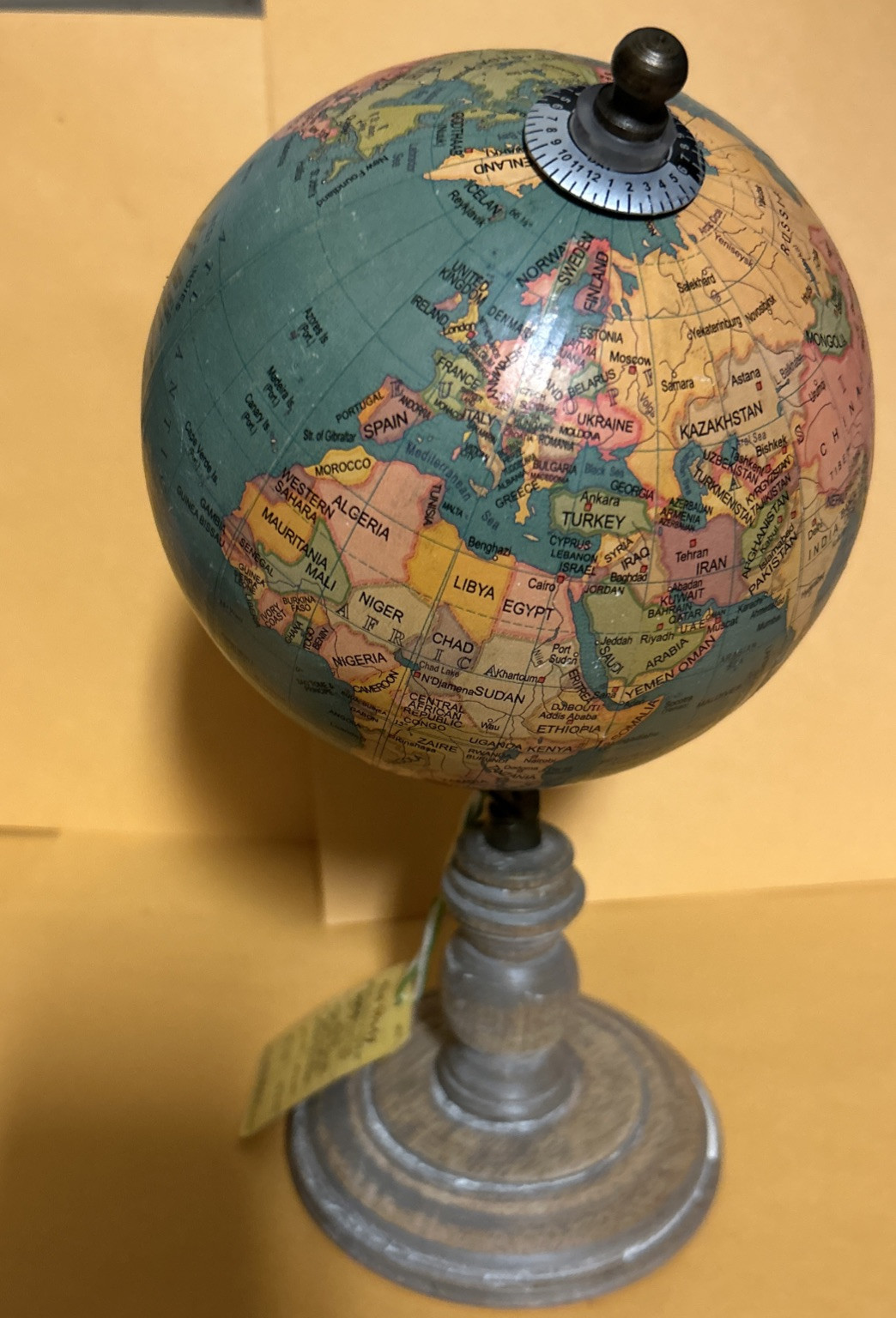 Table Top World Globe Brown Decorative Desk Decor Tabletop Display Small 6 Inch
