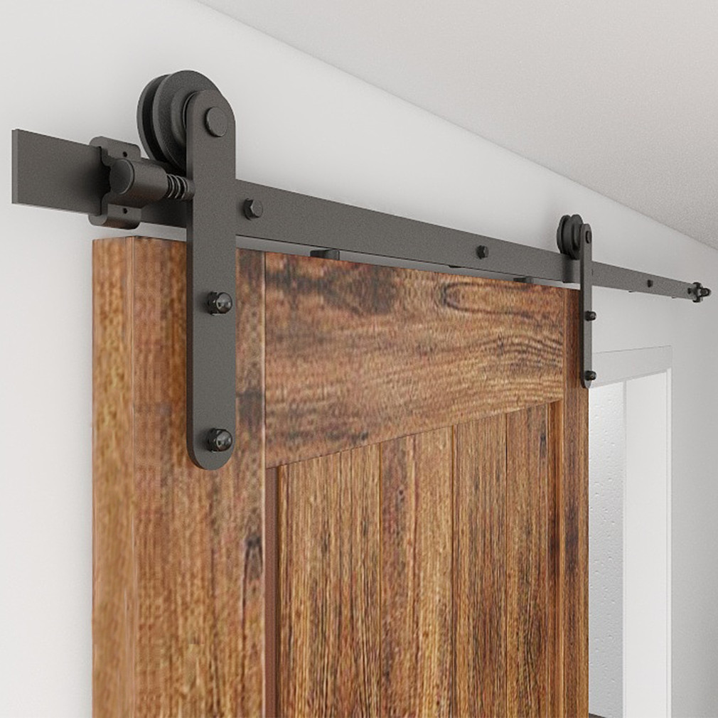 CCJH 4-20FT Sliding Barn Door Hardware Track Roller Kit For Single/Double Door