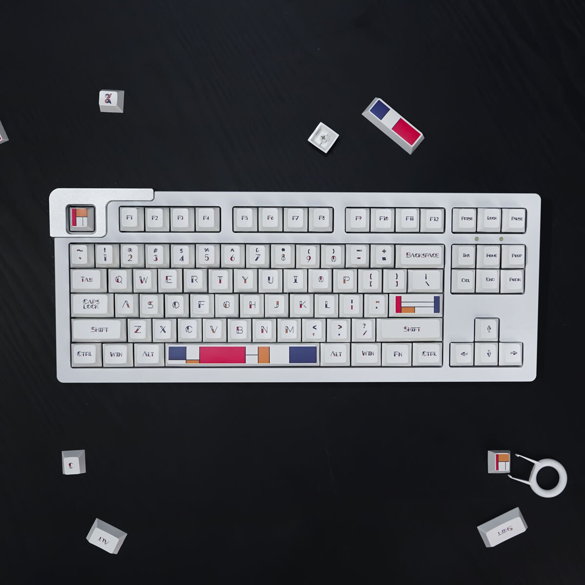 Mondrie Abstract White Theme keycaps 142Pcs/set PBT Cherry Profile